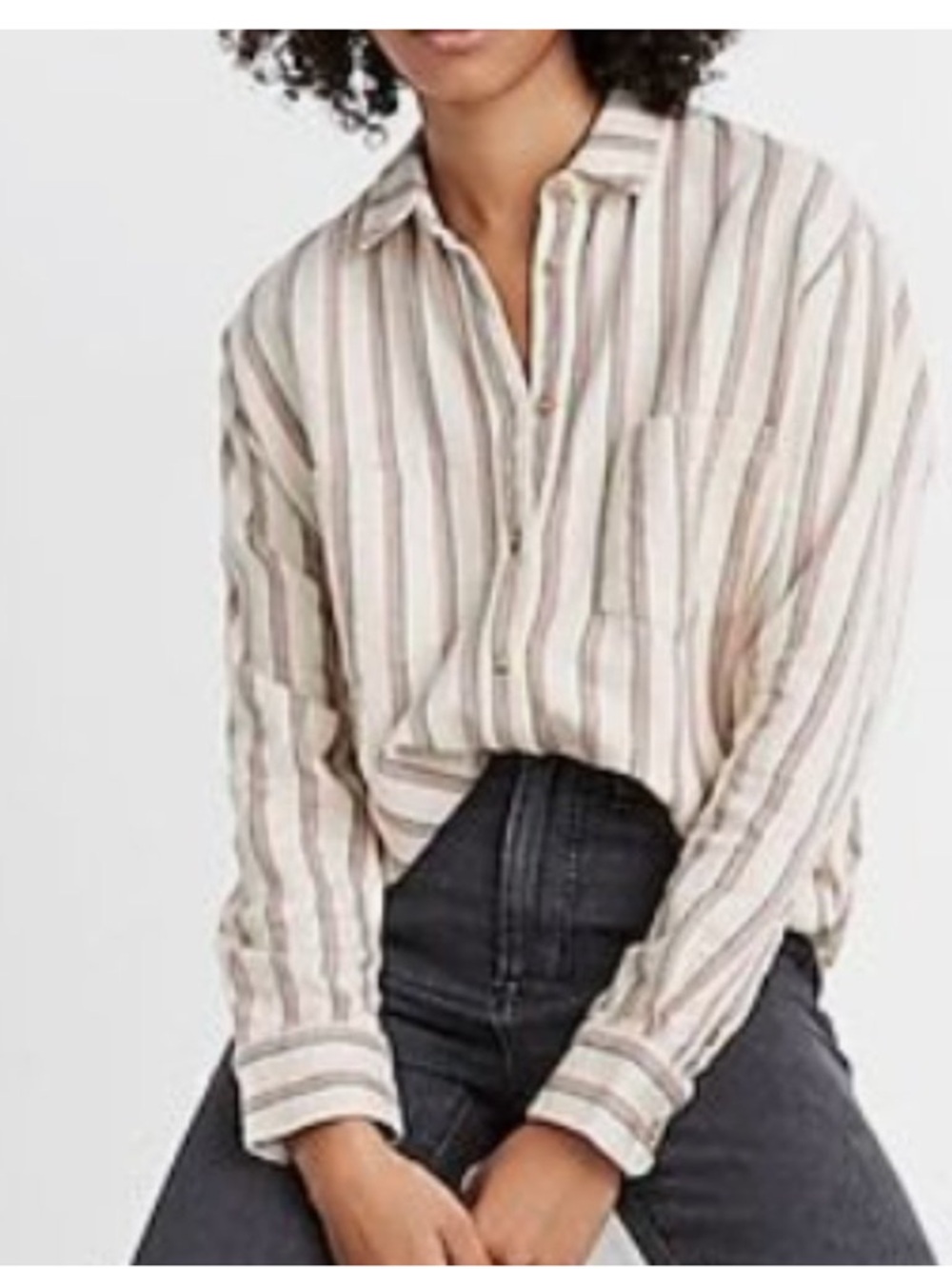 Madewell “Sunday Flannel “ oversized button up cozy Shirt has pockets